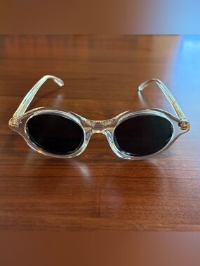 Loewe Clear Frame Oval Sunglasses with Black Lenses. Current season!